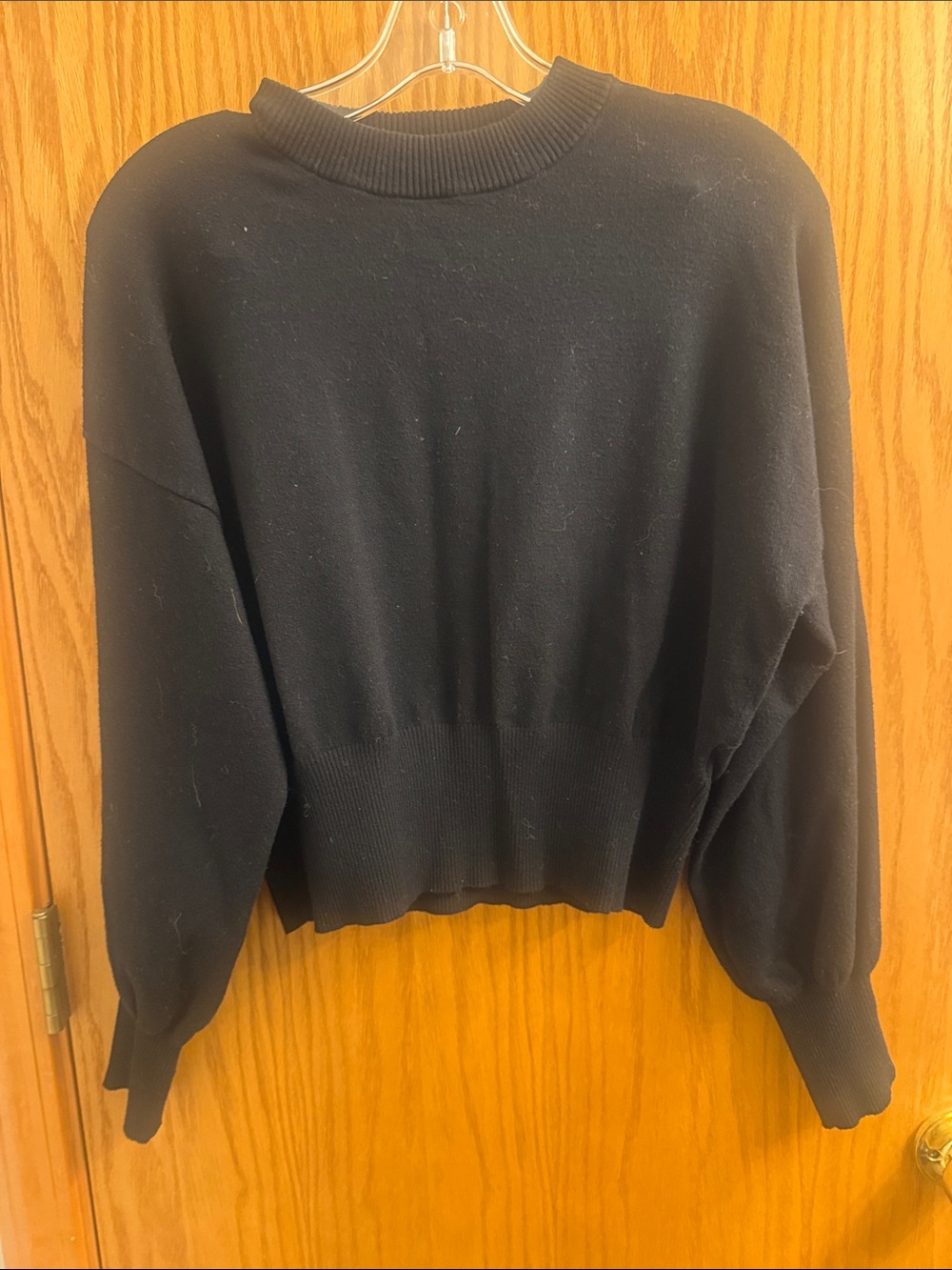 BB Dakota Black Cropped Crewneck Sweater
